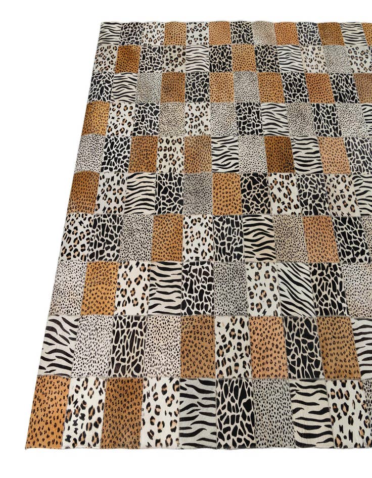 Detail image of  4' 10 x 7' 8 Cowhide Leather Rug