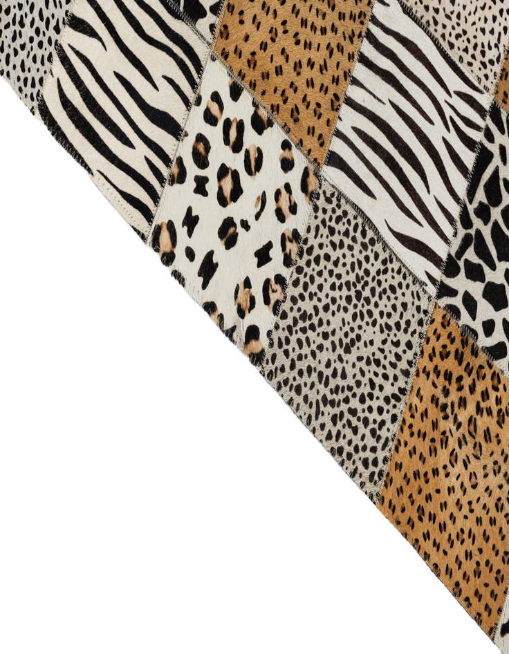 Detail image of  4' 10 x 7' 8 Cowhide Leather Rug