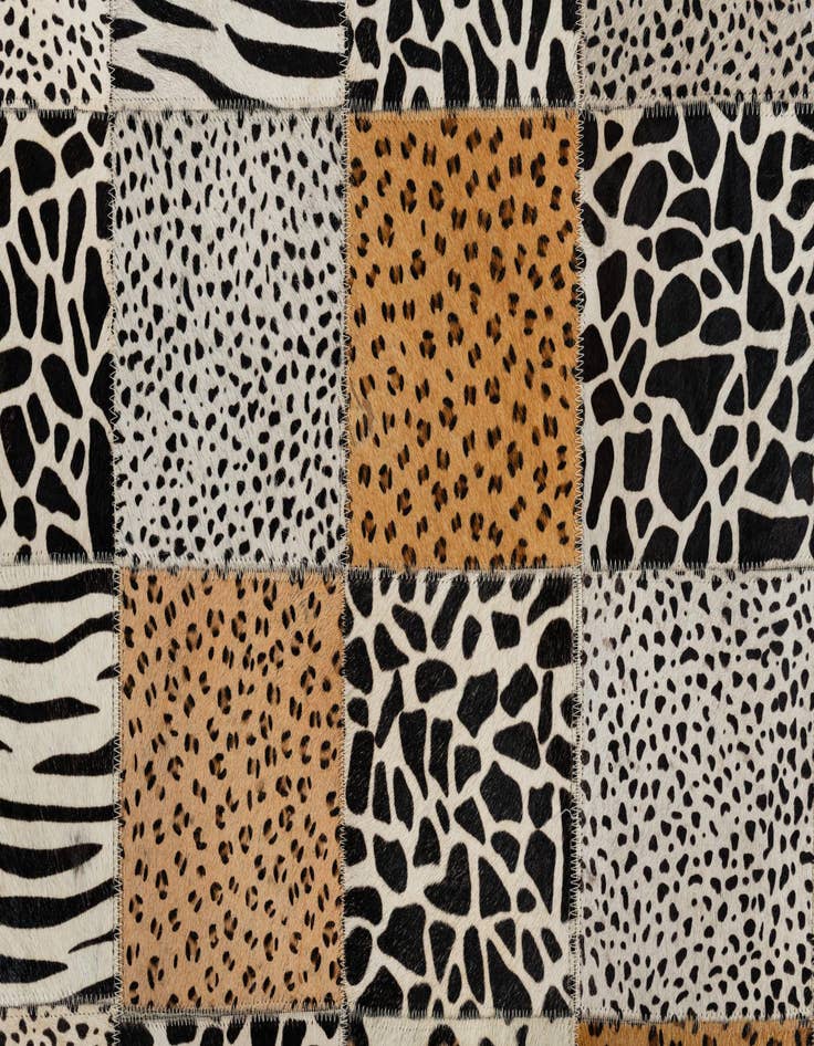 Detail image of  4' 10 x 7' 8 Cowhide Leather Rug