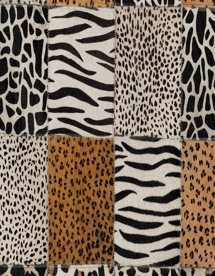 Detail image of  4' 10 x 7' 8 Cowhide Leather Rug