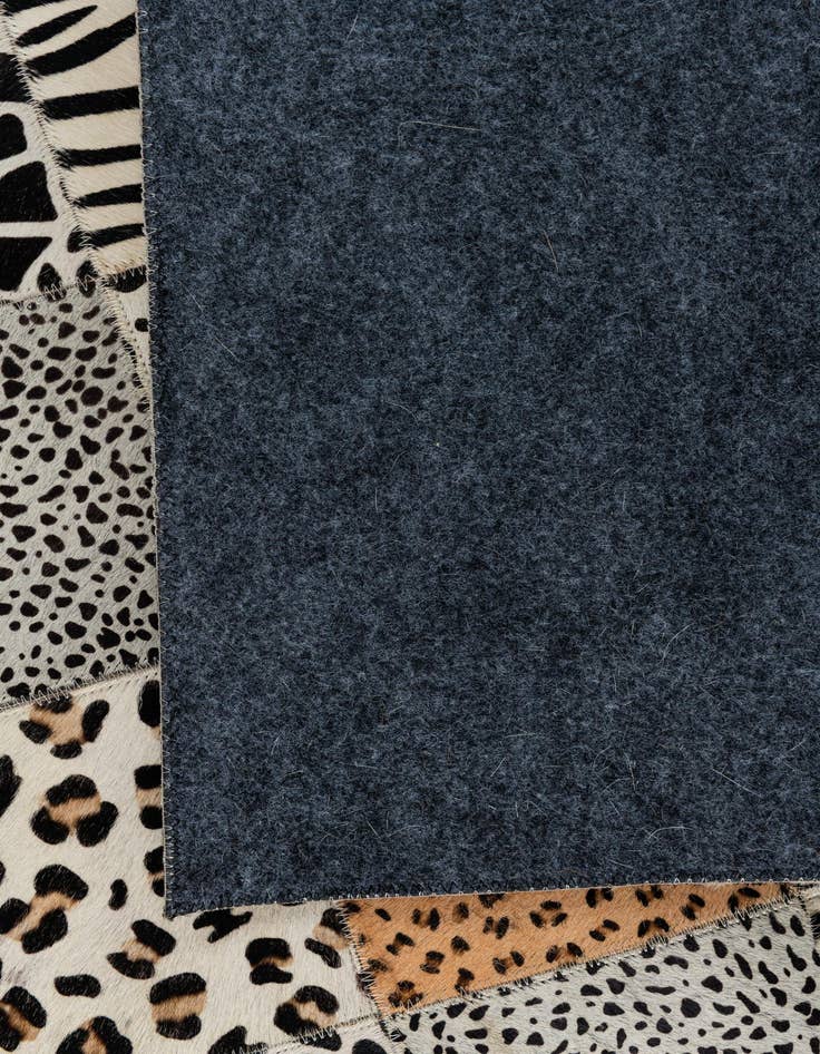 Detail image of  4' 10 x 7' 8 Cowhide Leather Rug