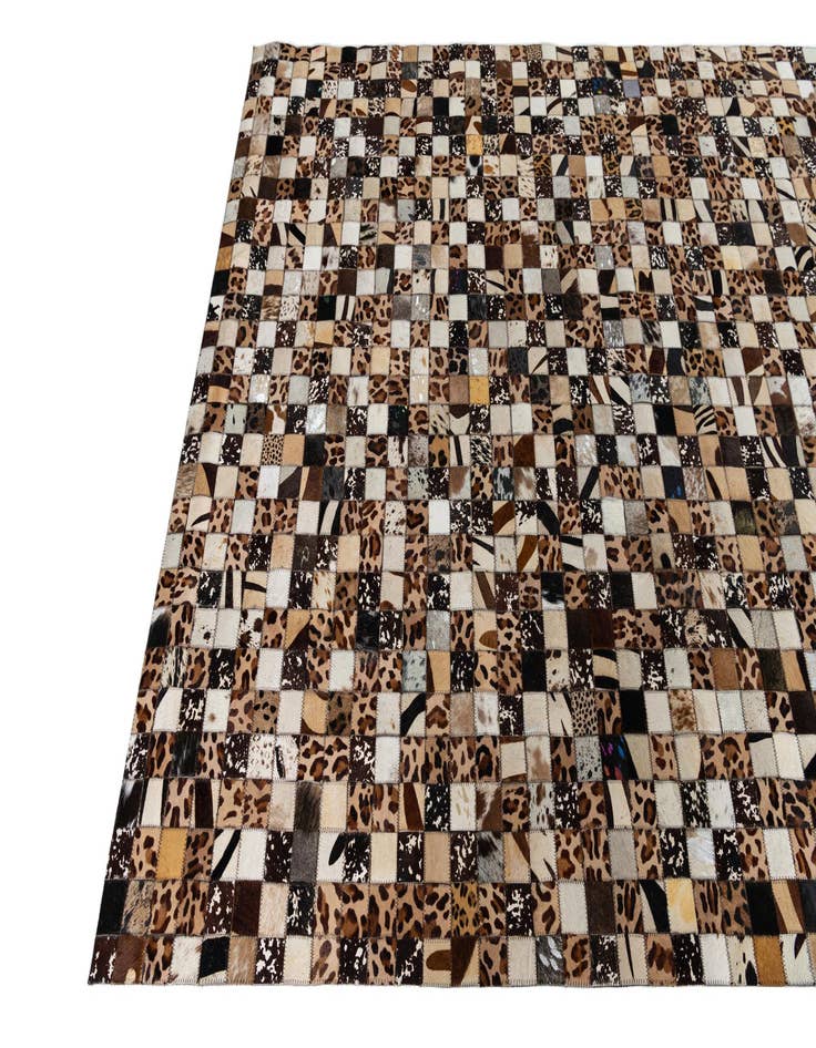 Detail image of  5' 1 x 8' 1 Cowhide Leather Rug