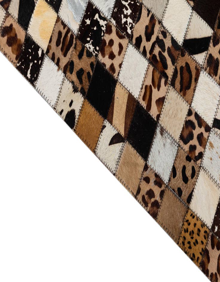 Detail image of  5' 1 x 8' 1 Cowhide Leather Rug