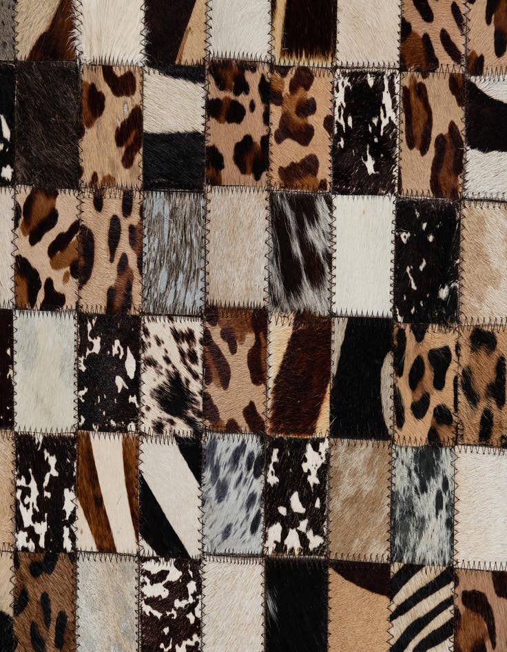 Detail image of  5' 1 x 8' 1 Cowhide Leather Rug