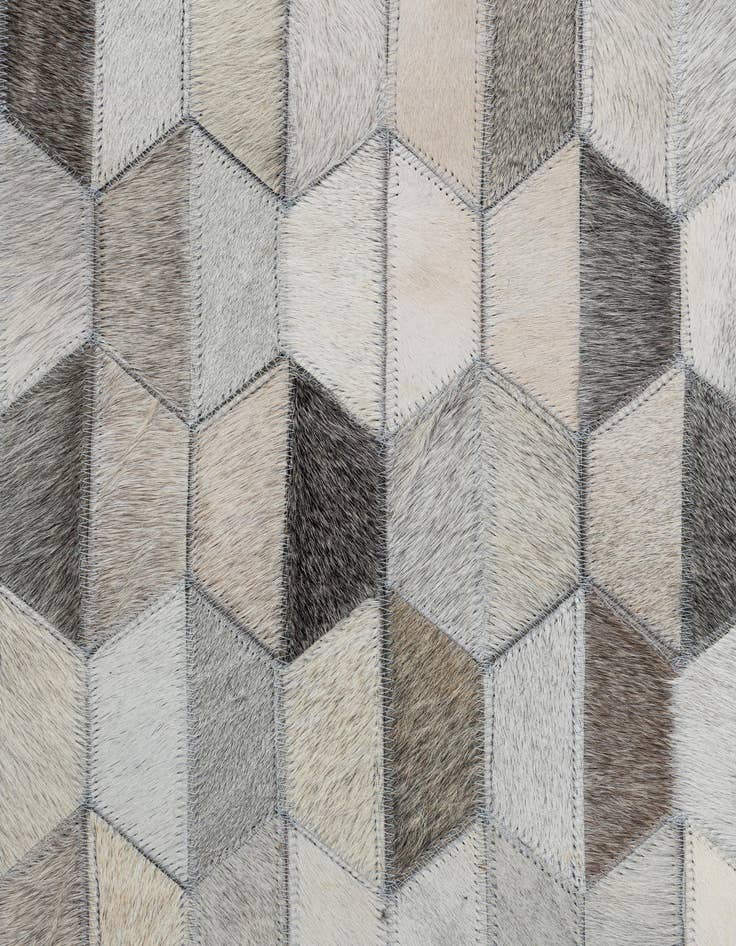 Detail image of  4' 10 x 8' Cowhide Leather Rug