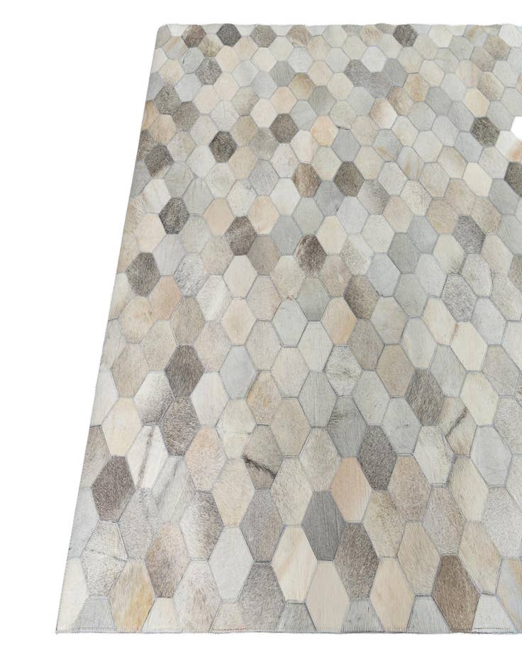 Detail image of  5' 2 x 7' 9 Cowhide Leather Rug