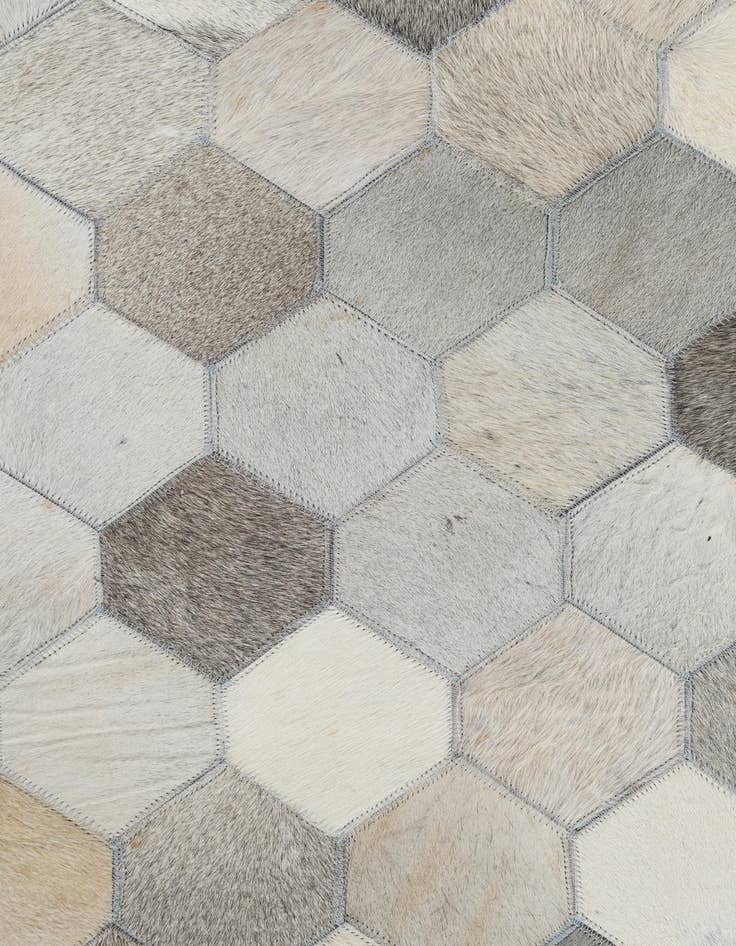 Detail image of  5' 2 x 7' 9 Cowhide Leather Rug