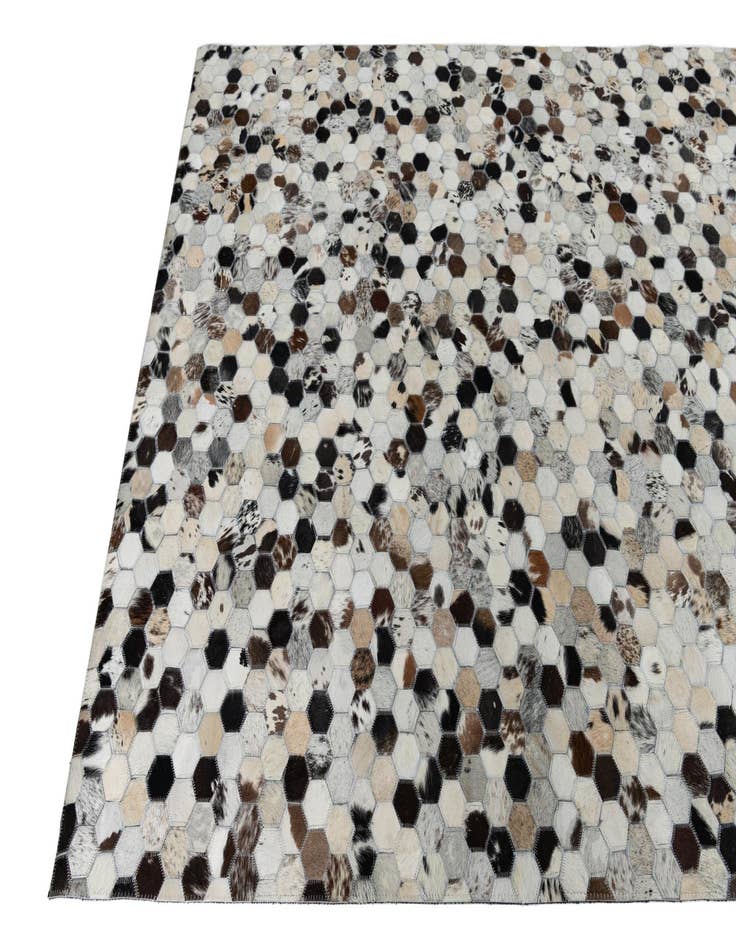Detail image of  5' 1 x 8' 2 Cowhide Leather Rug