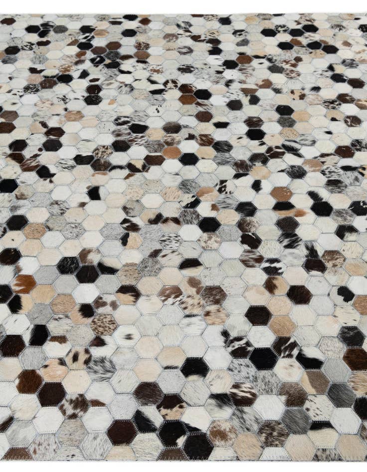 Detail image of  5' 1 x 8' 2 Cowhide Leather Rug