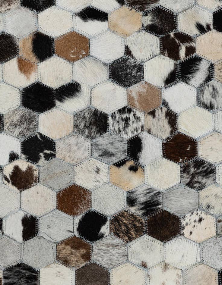 Detail image of  5' 1 x 8' 2 Cowhide Leather Rug