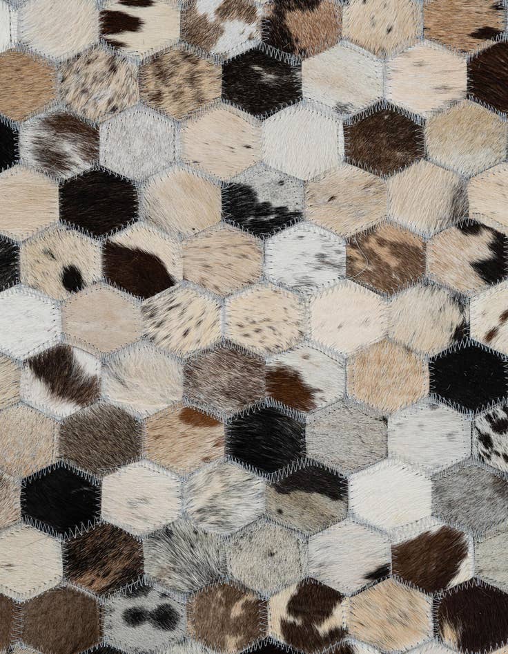 Detail image of  5' 1 x 8' Cowhide Leather Rug