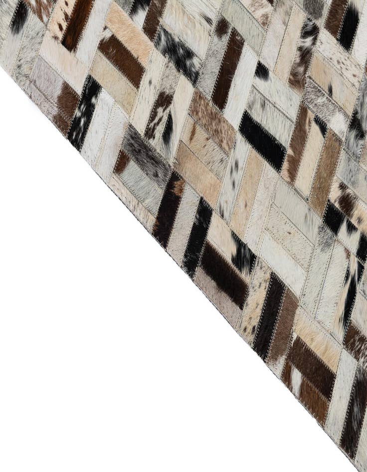 Detail image of  5' 4 x 7' 10 Cowhide Leather Rug