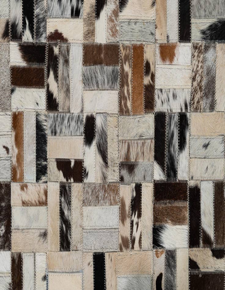 Detail image of  5' 4 x 7' 10 Cowhide Leather Rug