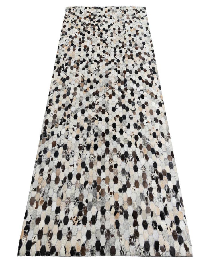 Detail image of  5' 1 x 8' 1 Cowhide Leather Rug