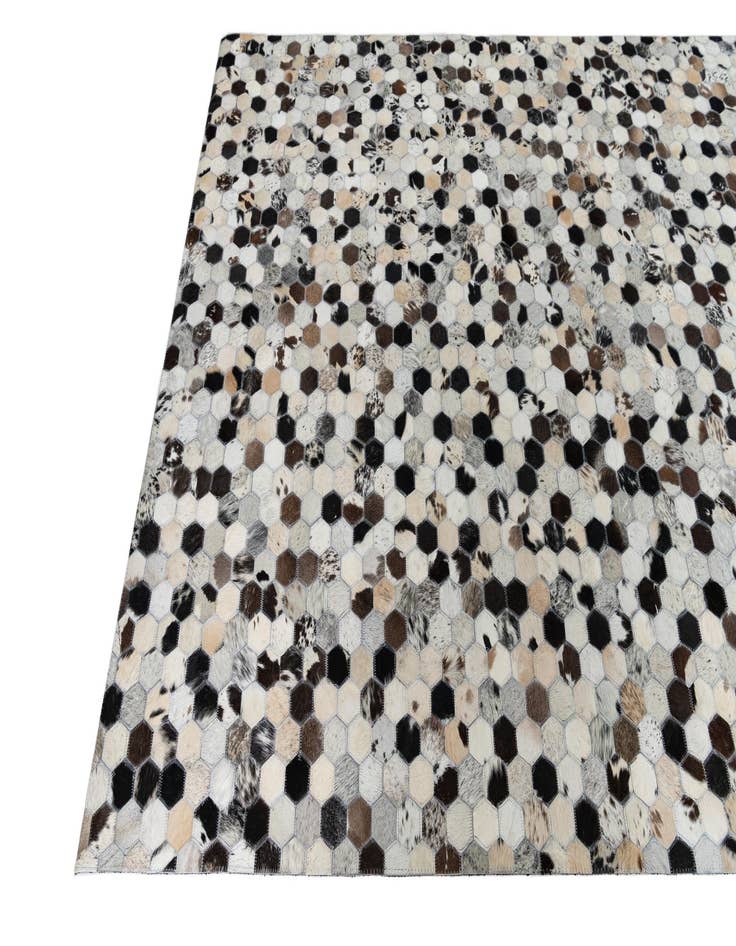 Detail image of  5' 1 x 8' 1 Cowhide Leather Rug