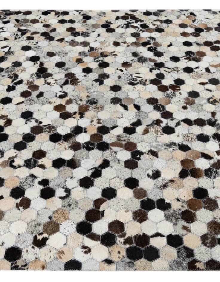 Detail image of  5' 1 x 8' 1 Cowhide Leather Rug