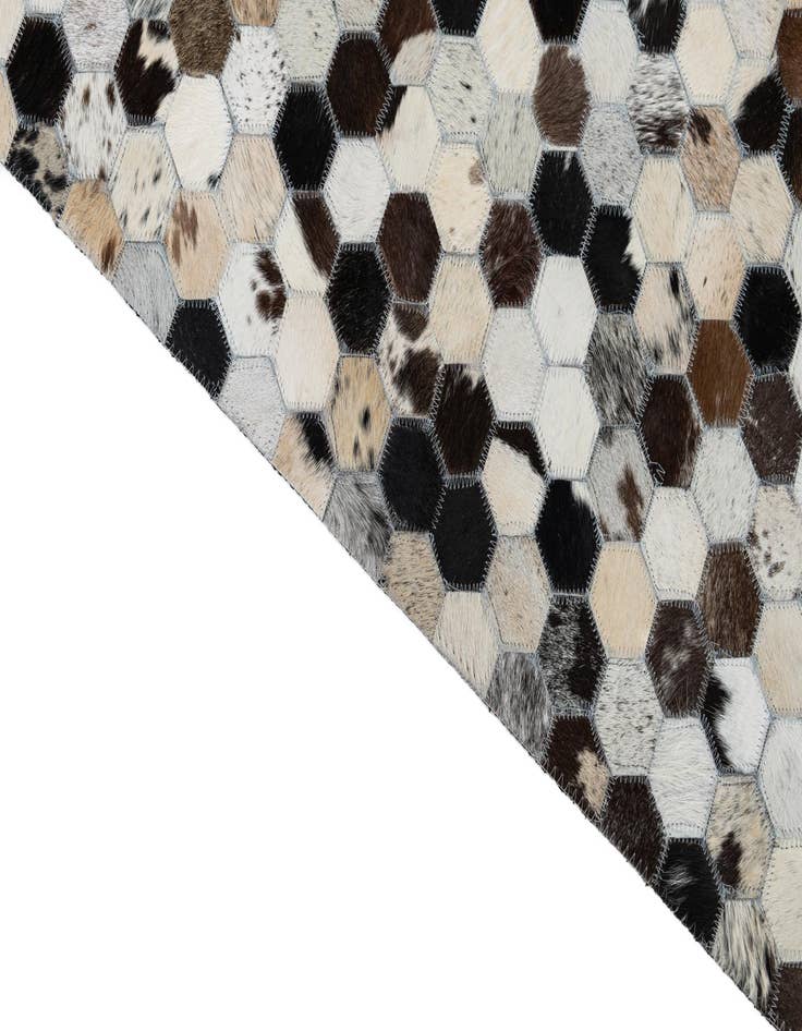Detail image of  5' 1 x 8' 1 Cowhide Leather Rug