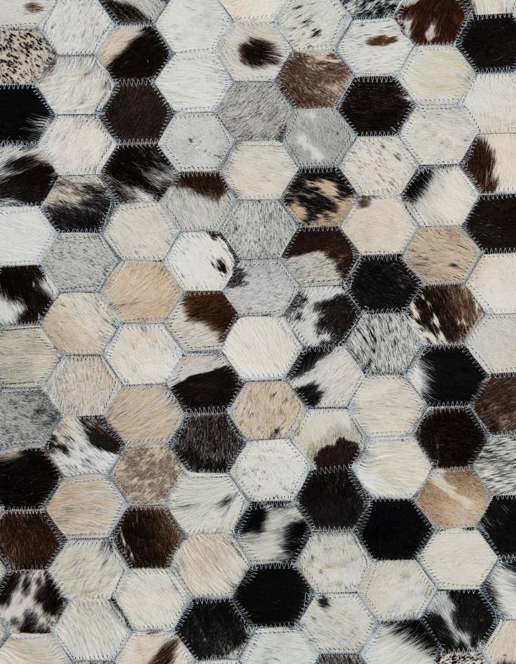 Detail image of  5' 1 x 8' 1 Cowhide Leather Rug