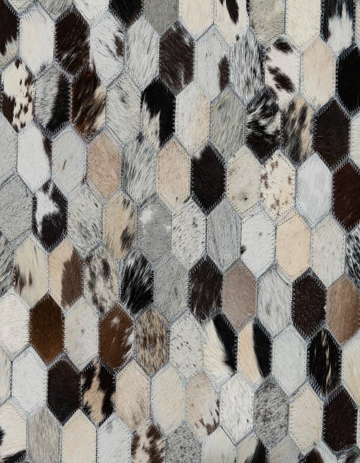 Detail image of  5' 1 x 8' 1 Cowhide Leather Rug