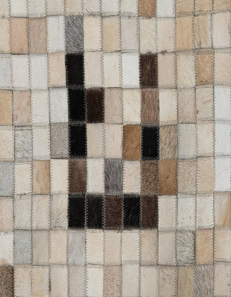 Detail image of  5' 5 x 7' 8 Cowhide Leather Rug