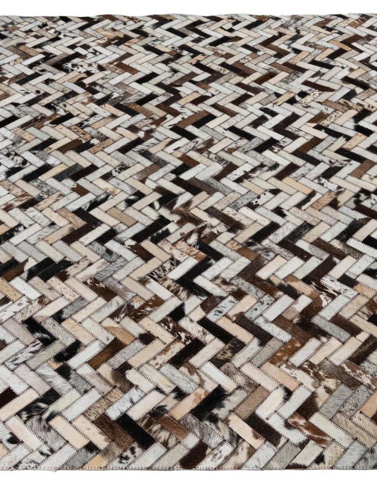 Detail image of  5' 3 x 7' 10 Cowhide Leather Rug