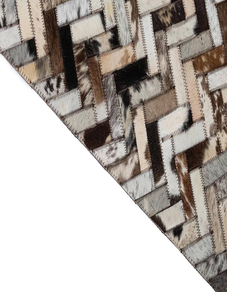Detail image of  5' 3 x 7' 10 Cowhide Leather Rug