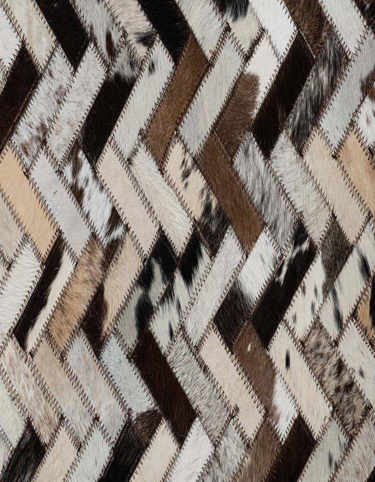 Detail image of  5' 3 x 7' 10 Cowhide Leather Rug