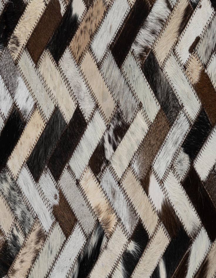 Detail image of  5' 3 x 7' 10 Cowhide Leather Rug