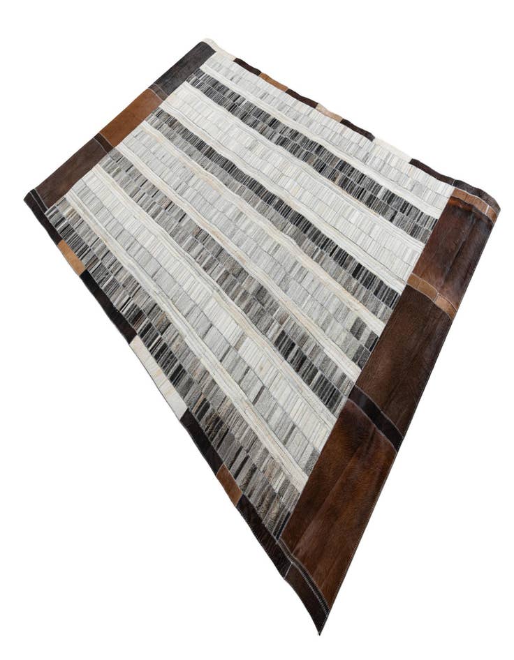 Detail image of  5' 2 x 7' 9 Cowhide Leather Rug