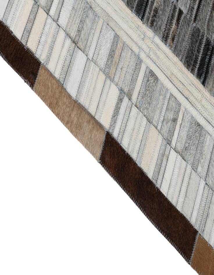 Detail image of  5' 2 x 7' 9 Cowhide Leather Rug