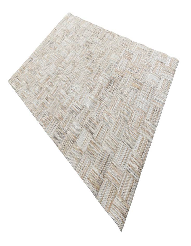 Detail image of  4' 10 x 7' 6 Cowhide Leather Rug