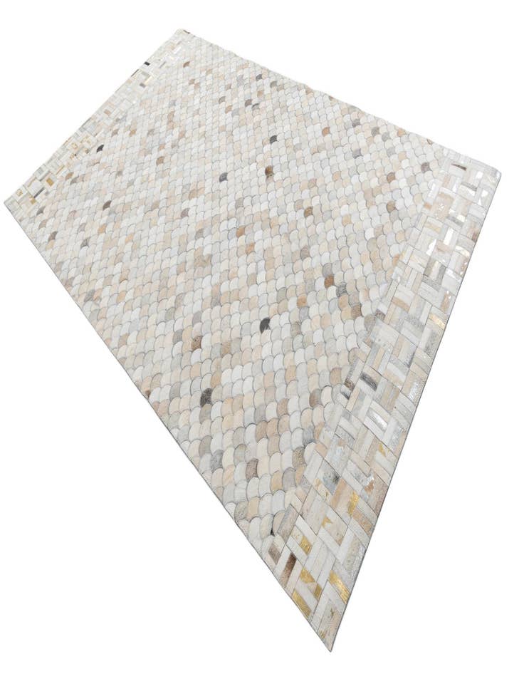 Detail image of  5' 2 x 8' 4 Cowhide Leather Rug