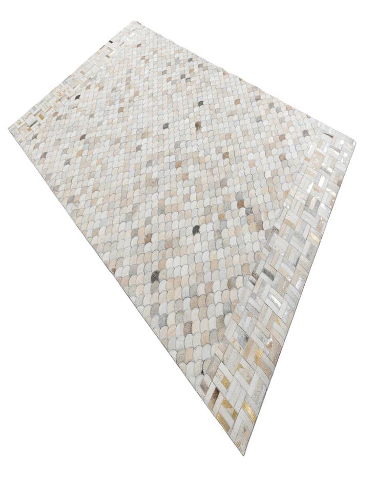 Detail image of  5' 2 x 8' 4 Cowhide Leather Rug