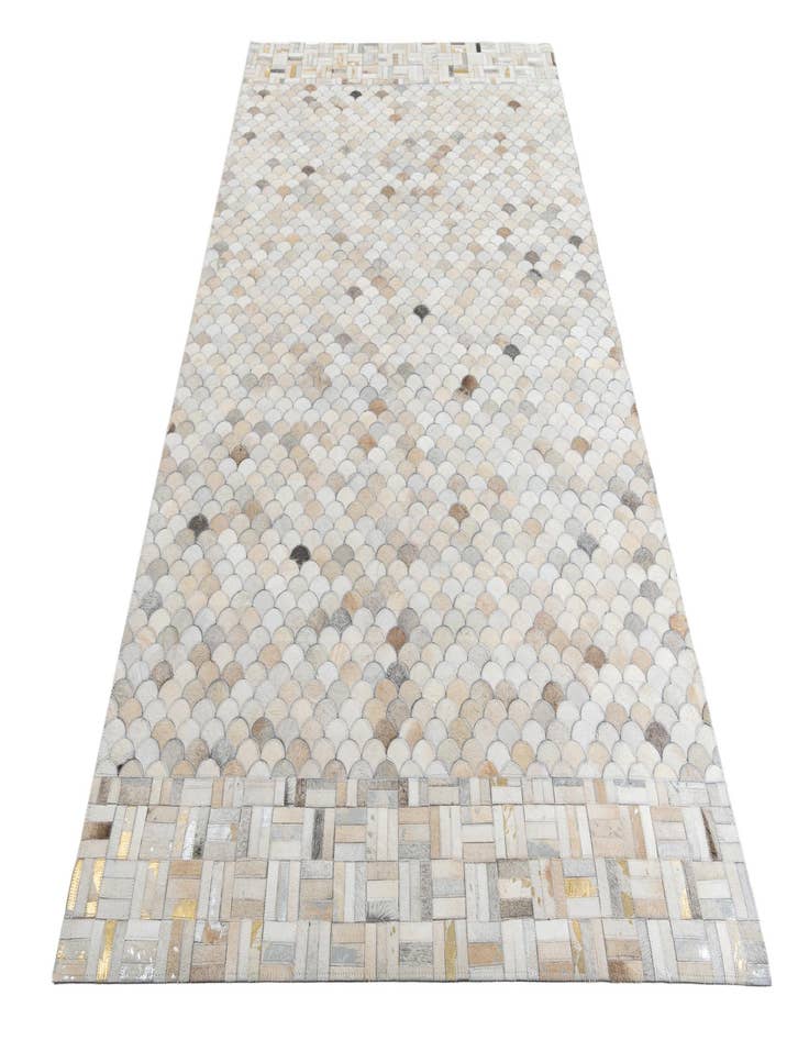 Detail image of  5' 2 x 8' 4 Cowhide Leather Rug