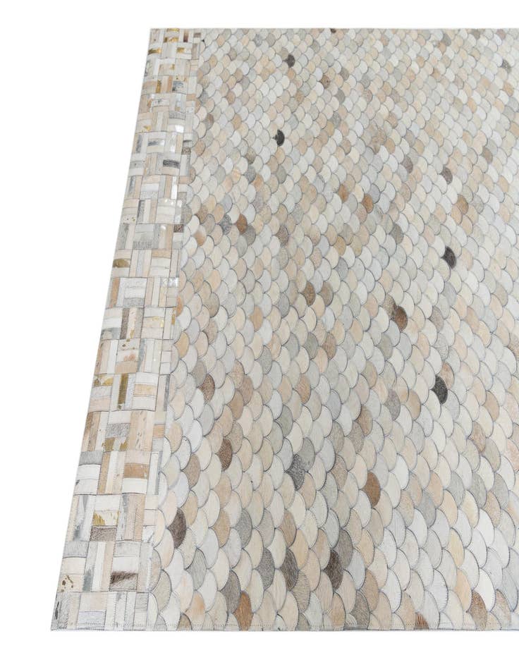 Detail image of  5' 2 x 8' 4 Cowhide Leather Rug