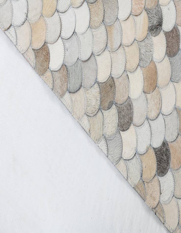 Detail image of  5' 2 x 8' 4 Cowhide Leather Rug