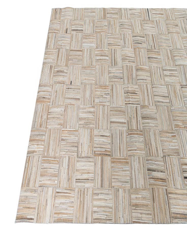 Detail image of  4' 10 x 7' 9 Cowhide Leather Rug