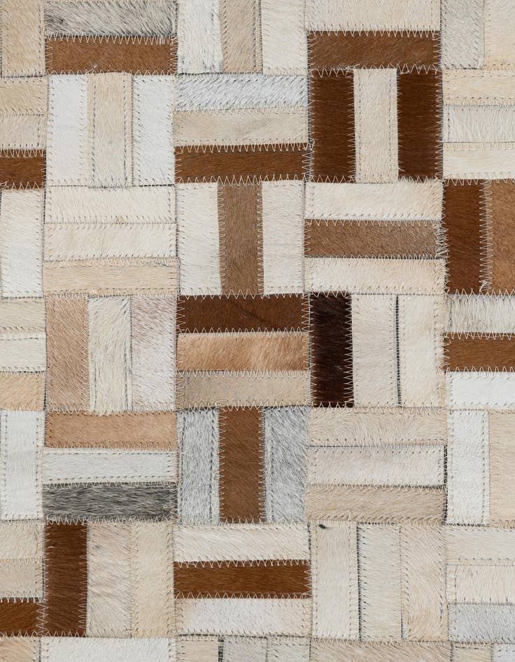 Detail image of  5' 1 x 8' Cowhide Leather Rug