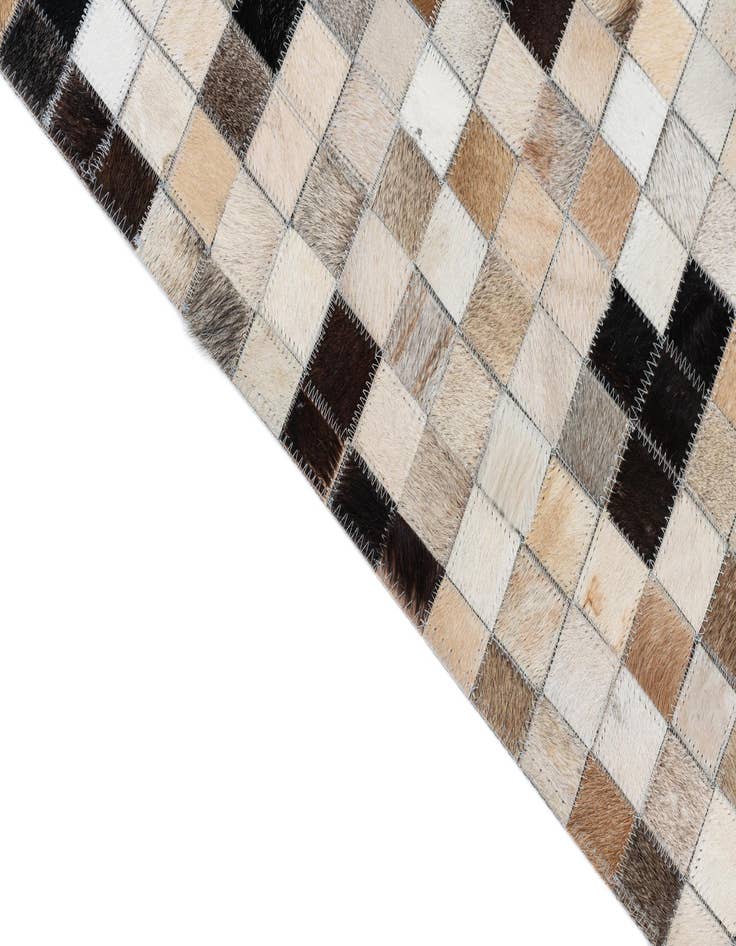 Detail image of  8' 1 x 9' 10 Cowhide Leather Rug