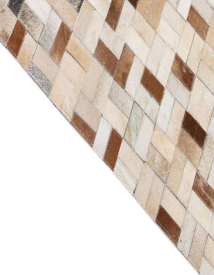 Detail image of  8' 2 x 9' 9 Cowhide Leather Rug