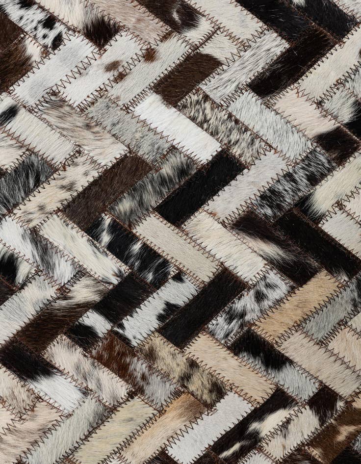 Detail image of  8' 1 x 9' 10 Cowhide Leather Rug