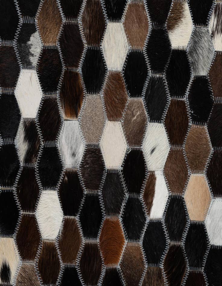 Detail image of  5' 1 x 7' 10 Cowhide Leather Rug