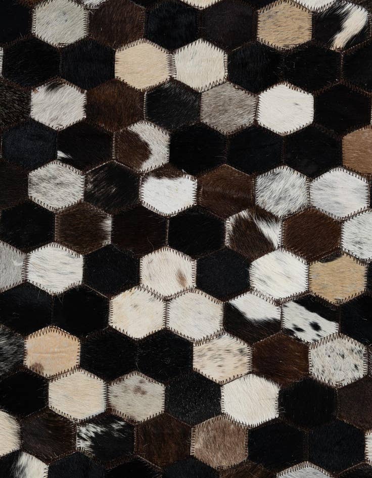 Detail image of  5' 1 x 8' Cowhide Leather Rug