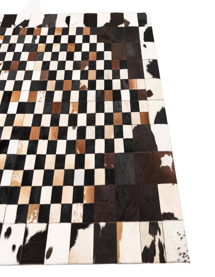 Detail image of  5' 1 x 8' 1 Cowhide Leather Rug