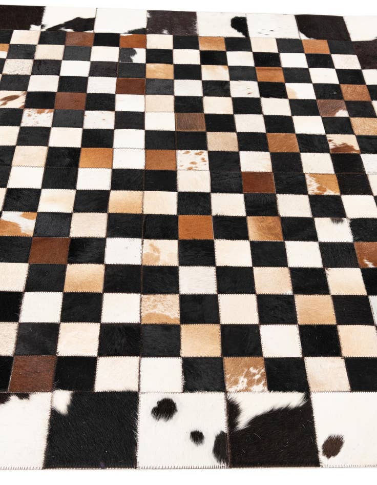 Detail image of  5' 1 x 8' 1 Cowhide Leather Rug