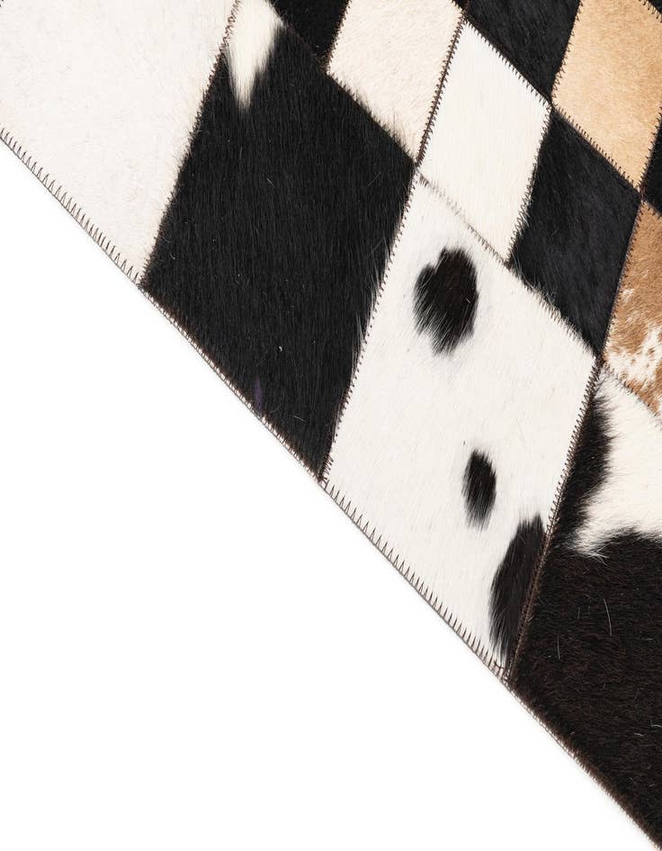 Detail image of  5' 1 x 8' 1 Cowhide Leather Rug