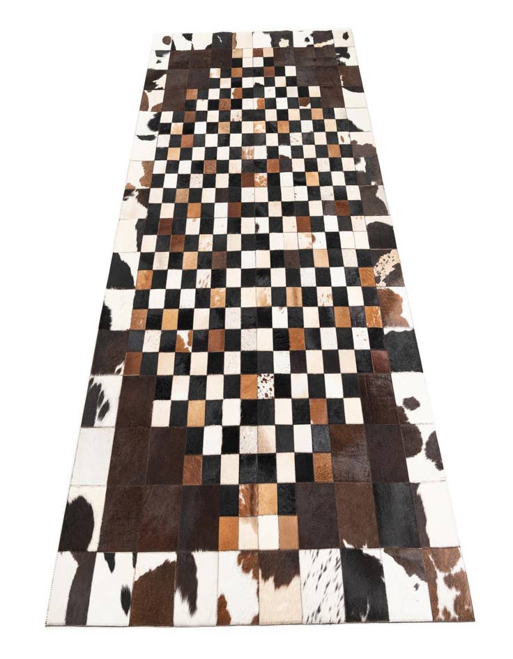 Detail image of  5' 1 x 8' 1 Cowhide Leather Rug