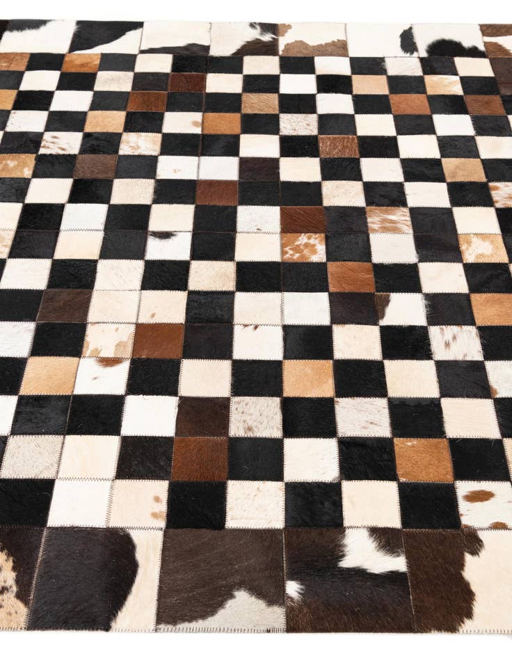 Detail image of  5' 1 x 8' 1 Cowhide Leather Rug