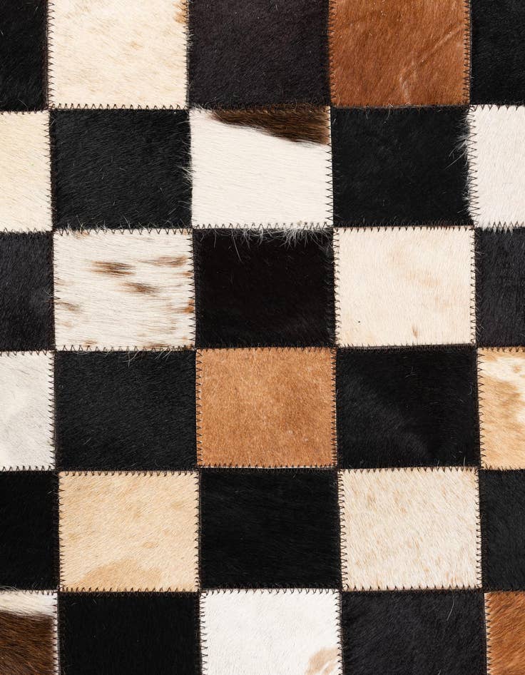Detail image of  5' 1 x 8' 1 Cowhide Leather Rug