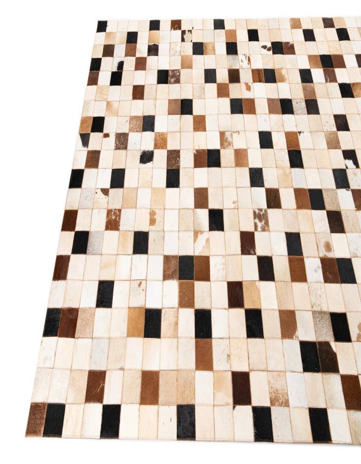 Detail image of  5' 1 x 8' 1 Cowhide Leather Rug